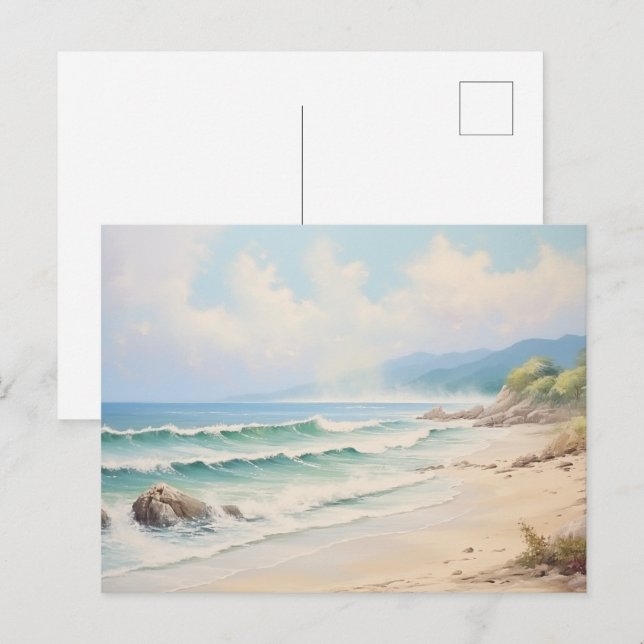 Carte postale vintage Beach (Devant / Derrière)