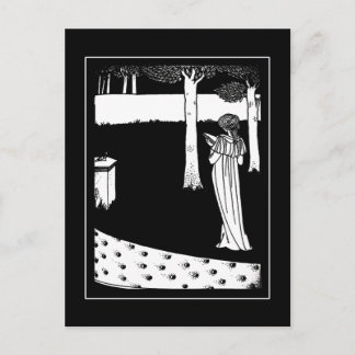 Carte postale vintage Beardsley Lady Illustration