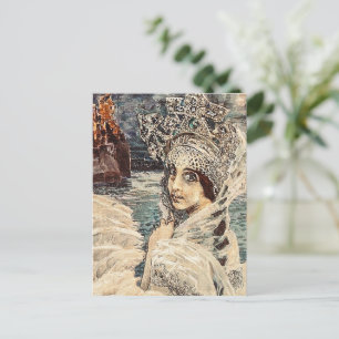 Carte Postale Vintage Beauté Swan Princesse Vrubel Peinture