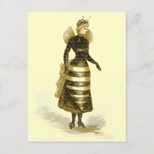 Carte Postale Vintage Bee Lady