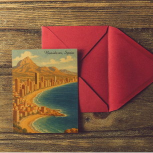 Carte Postale Vintage Benidorm Costa Blanca Espagne Voyage