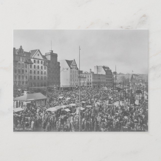 Carte postale Vintage Bergen Torvet (Devant)