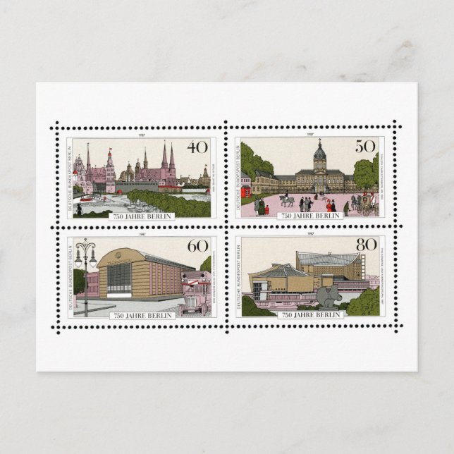 Carte Postale Vintage Berlin, Germany, Landmark Postage Stamp (Devant)