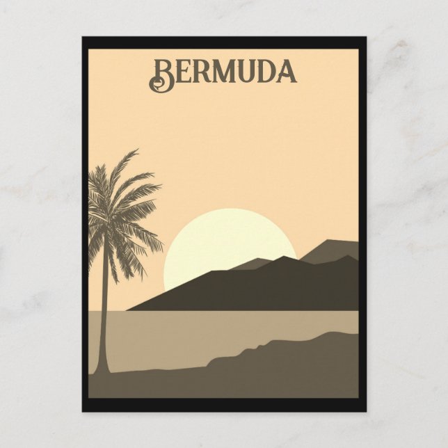 Carte Postale Vintage Bermudes Tropical Beach Ocean Travel (Devant)