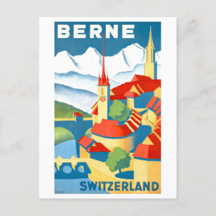 Carte Postale Vintage Berne, Suisse, Affiche de voyage