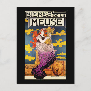 Carte postale vintage : Bières de la Meuse