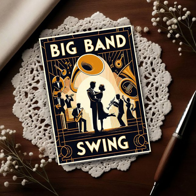 Carte Postale Vintage Big Band Swing Dance  (Créateur téléchargé)