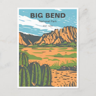 Carte Postale Vintage Big Bend National Park Texas Chihuahuan