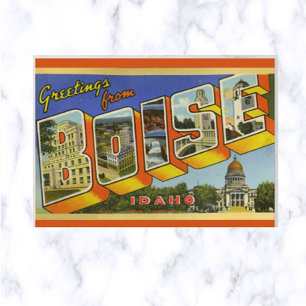 Carte postale vintage Big Letter Boise Idaho