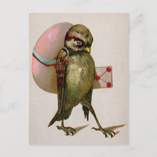 Carte postale vintage Bird Pâques (Devant)