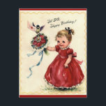 Carte postale vintage Birday Sister<br><div class="desc">conception à l'adresse www.theclipartcorner.com</div>