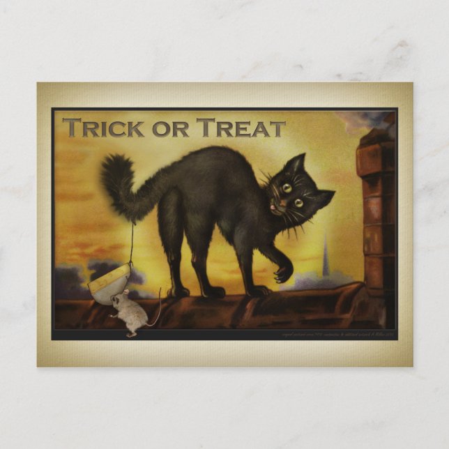 Carte postale vintage Black Cat (Devant)