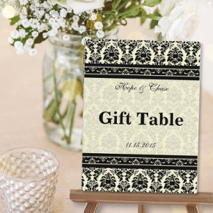 Carte Postale Vintage Black Damask Borders