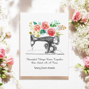 Carte postale vintage Black White Machine à coudre