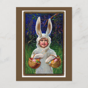 Carte postale vintage Blanc Bunny