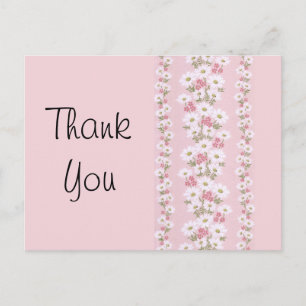 Carte Postale Vintage blanc marguerites papier peint floral