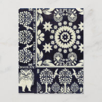vintage bleu floral fleurs tissu art textile