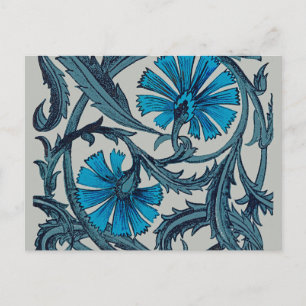 Carte Postale vintage blue antiflower graphic