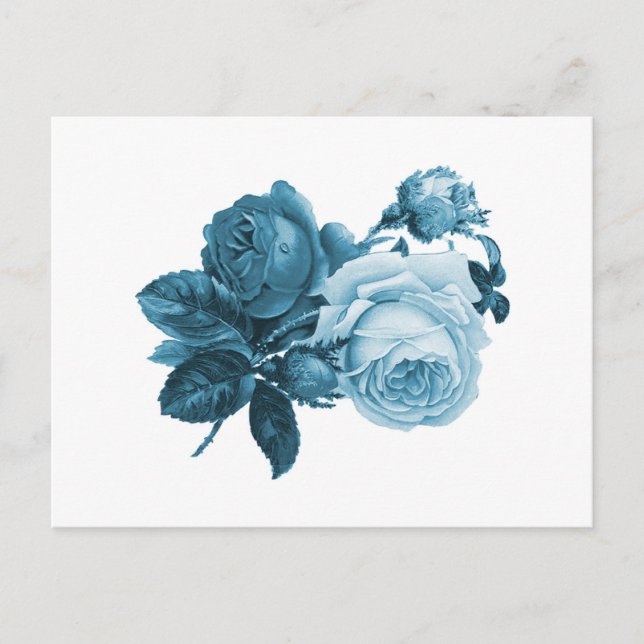 Carte Postale vintage blue rose gift (Devant)