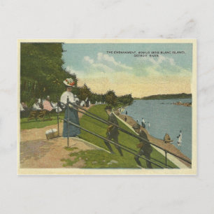 Carte Postale Vintage Bois Blanc Island Detroit Michigan