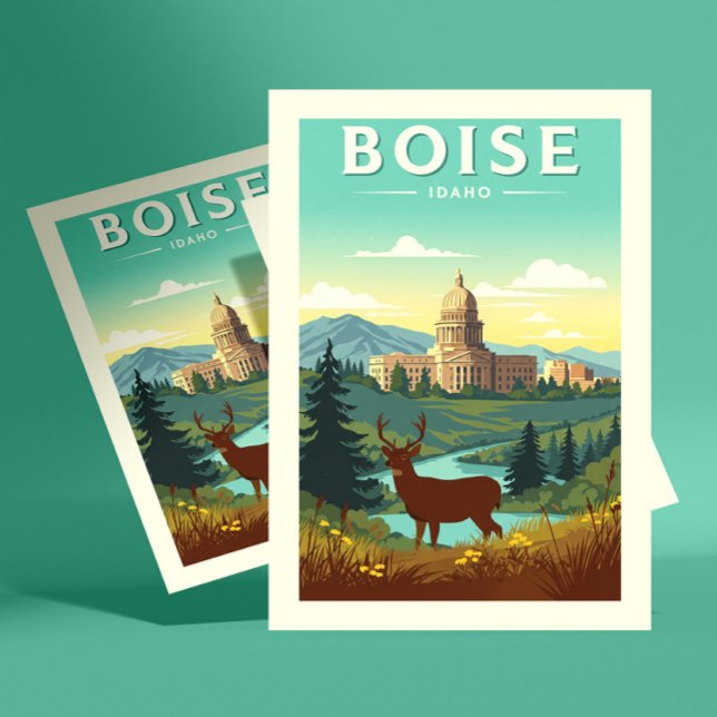 Carte Postale Vintage Boise Idaho (Créateur téléchargé)