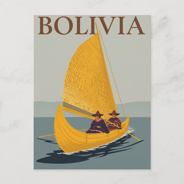 Carte Postale Vintage Bolivie Lac Titicaca Voyage (Devant)
