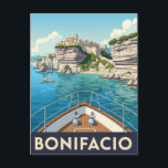 Carte Postale Vintage Bonifacio Corse France Travel<br><div class="desc">Bonifacio, perchée de manière spectaculaire sur la pointe sud de la Corse, est l'une des villes les plus remarquables et historiques de l'île. Construite au sommet de falaises calcaires qui plongent dans la Méditerranée, la vieille ville de Bonifacio offre des vues imprenables, des ruelles médiévales étroites et une architecture ancienne...</div>