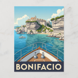 Carte Postale Vintage Bonifacio Corse France Travel