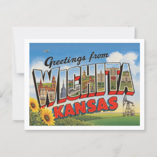 Carte Postale Vintage "Bonjour de Wichita, Kansas"
