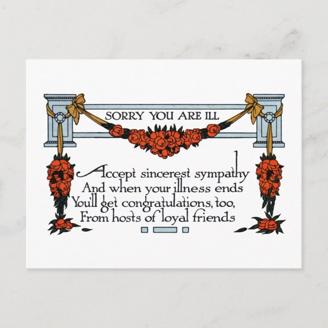 Carte Postale Vintage Bonne amélioration bientôt (Devant)