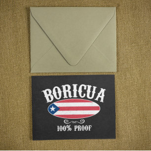 Carte Postale Vintage Boricua Porto Rico 100% Logo
