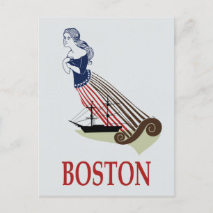 Carte Postale Vintage Boston Massachusetts Retro Travel