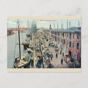 Carte postale vintage Boston Wharf