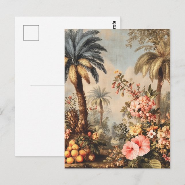 Carte Postale Vintage Botanical Scene with Palms (Devant / Derrière)
