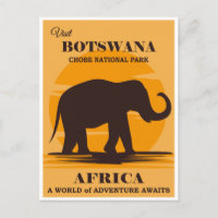 Vintage Botswana Afrique Parc national Eléphant