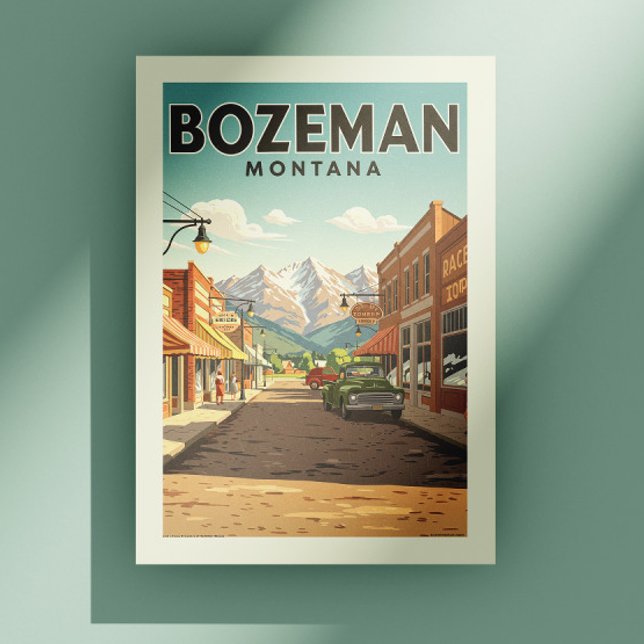 Carte Postale Vintage Bozeman Montana (Créateur téléchargé)