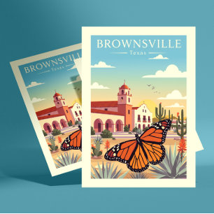 Carte Postale Vintage Brownsville Texas