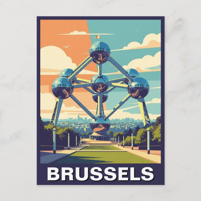 Carte Postale Vintage Bruxelles Belgique Atomium Travel (Devant)