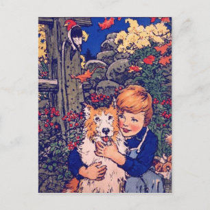 Carte Postale Vintage Buddy Jim et son chien par John Rae