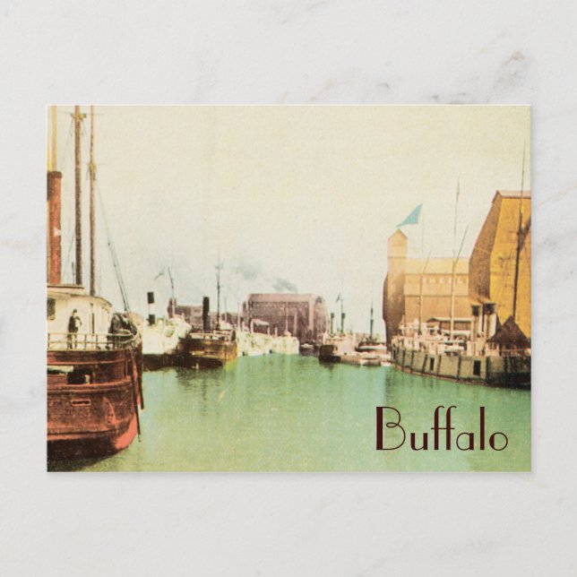 Carte postale Vintage Buffalo Harbour (Devant)