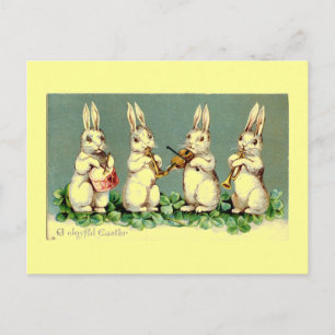 Carte postale vintage Bunny Band de Pâques