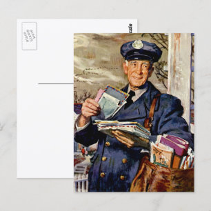 Carte Postale Vintage Business, Mailman Livrant des lettres