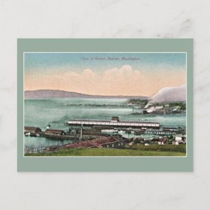Carte Postale Vintage c 1910 Vue du port Everett WA