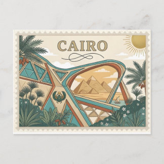 Carte Postale Vintage Cairo Egypt Travel Poster Art