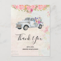 Vintage Camion Pickup Russe Merci d'aquarelle