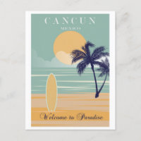 Vintage Cancun Mexique Tropical Beach Travel