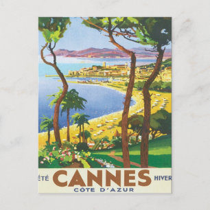 Carte Postale Vintage Cannes Côte d'azur