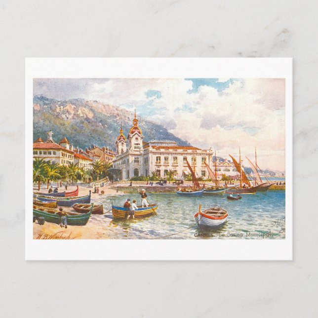Carte postale Vintage Cannes France Casino (Devant)