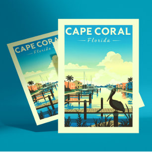 Carte Postale Vintage Cape Coral Floride