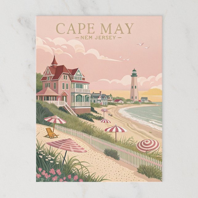 Carte Postale Vintage Cape May New Jersey Beach (Créateur téléchargé)